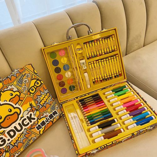 source factory g. duck small yellow duck brush children‘s small gift box watercolor pen crayon art reward painting set