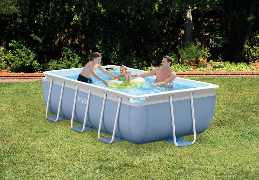 美国INTEX26784 3米长方形管架水池套装 大型家庭别墅泳池