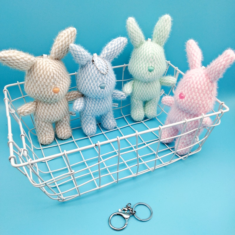 新款小兔子毛绒挂件可爱毛线公仔钥匙扣书包挂饰小公仔生日礼品
