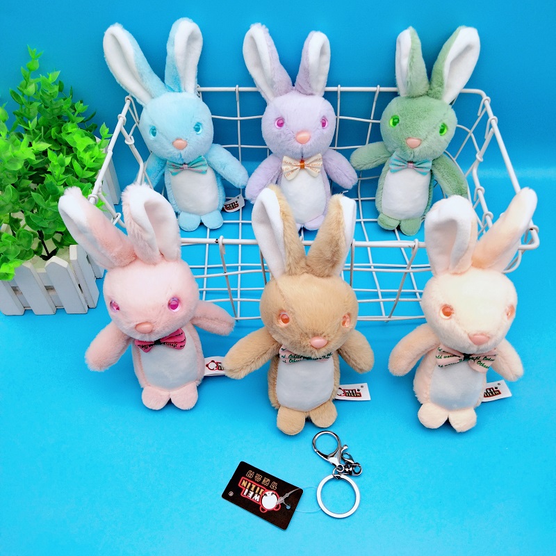 新款娃娃兔子玩偶公仔钥匙链可爱创意挂件背包包挂饰毛绒钥匙扣