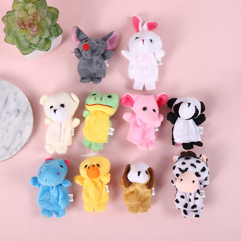 现货小动物手指偶毛绒卡通海洋动物手指套玩偶玩具益智亲子玩具