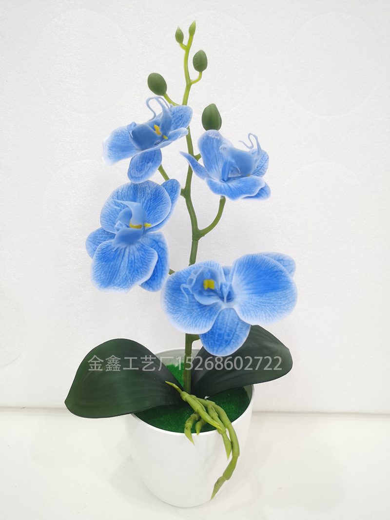 3D打印蝴蝶兰盆栽仿真绿植pu蝴蝶兰蕙兰叶玉兰百合花婚庆花