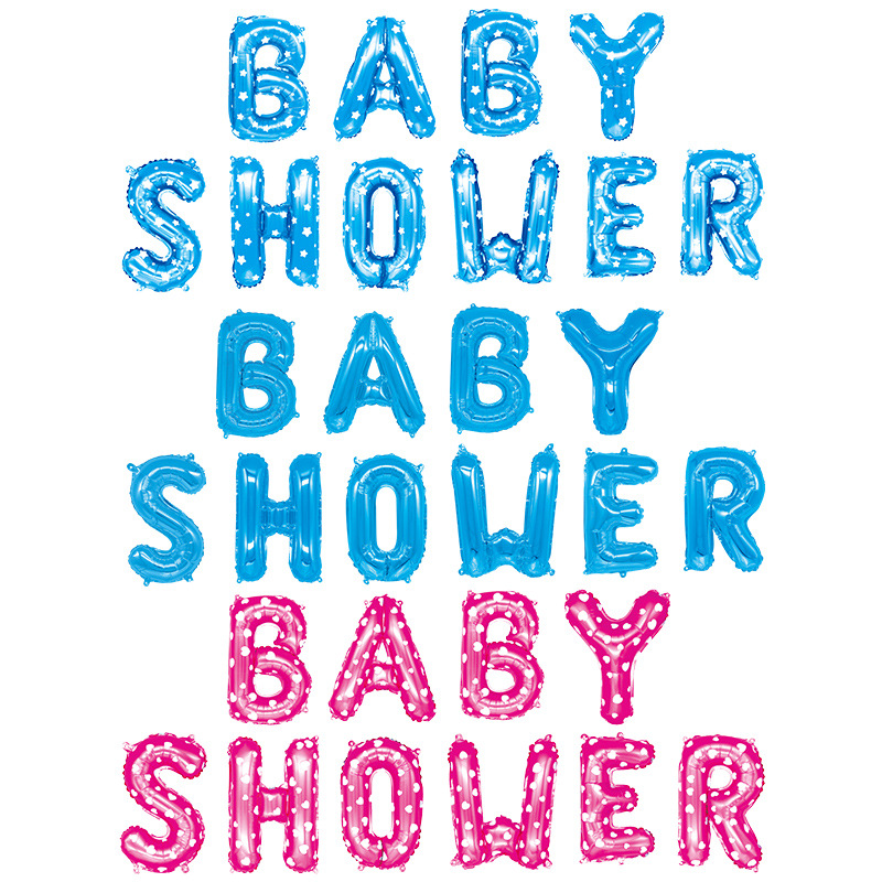 跨境16寸baby shower字母铝膜气球套装儿童生日派对布置用品