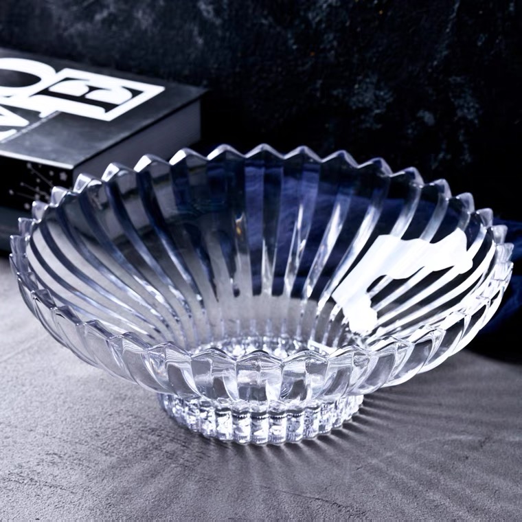 烈火创意欧式玻璃水果盘果斗家用客厅茶几水果沙拉盘透明糖果盘