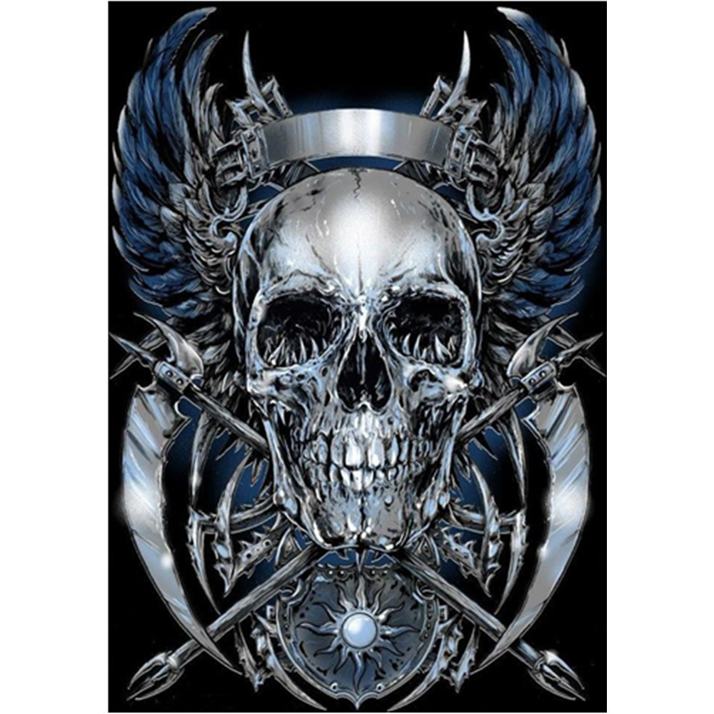 5d满钻石贴画 装饰画工艺品骷髅盾牌 外贸跨境新爆款定制一件代发