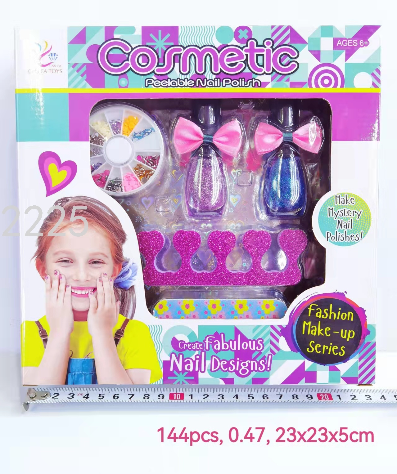 跨境儿童DIY自制手链项链 女孩玩具串珠潘多拉饰品彩妆指甲油套装