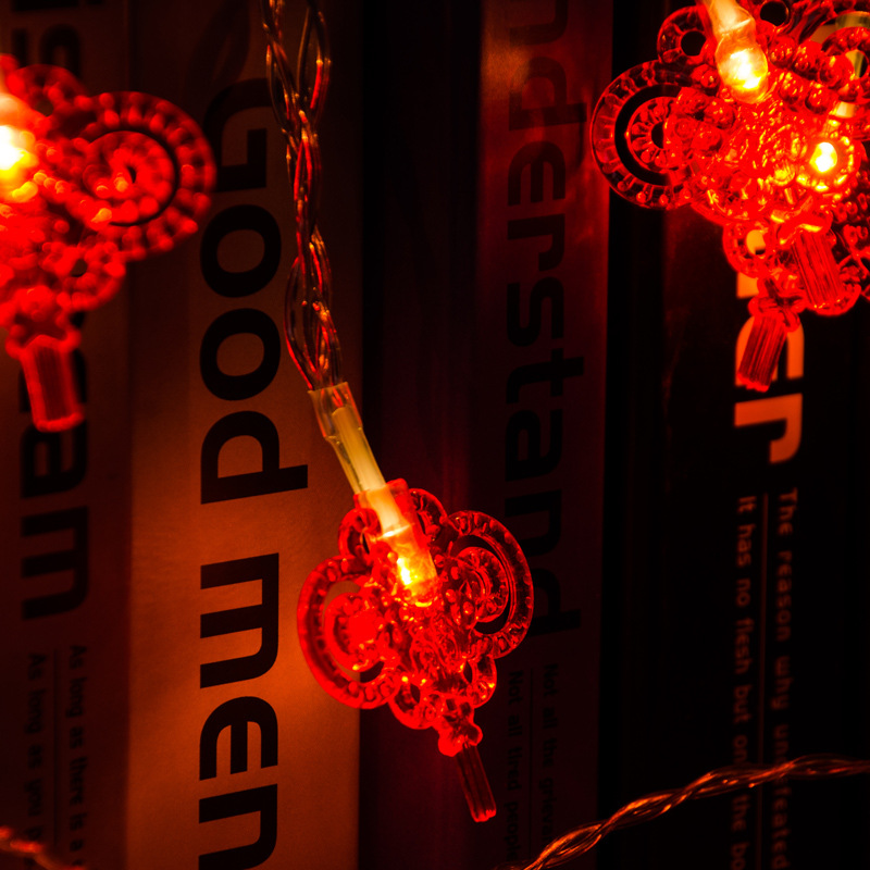春节过年装饰红灯笼彩灯户外防水LED中国结灯串 节日喜庆
