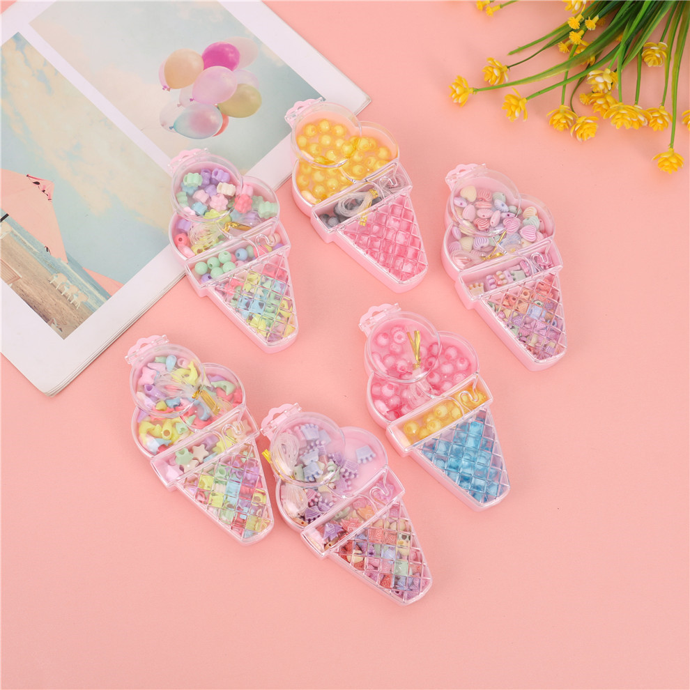 卡通冰激凌儿童串珠玩具 DIY小女孩手工手链儿童益智串珠玩具