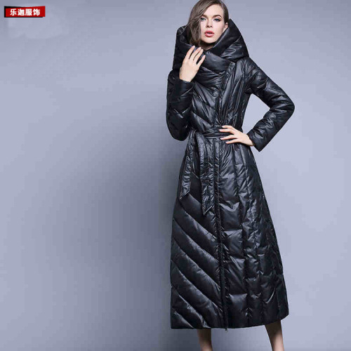 AliExpress Fashion White Duck down Lengthened down Jacket Women‘s Winter Long below-the-Knee Length Slim Fit Slimming Thickened Lengthened Fashion