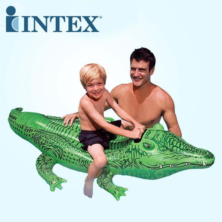 美国INTEX 58546 小鳄鱼坐骑 水上充气玩具儿童泳圈 坐骑