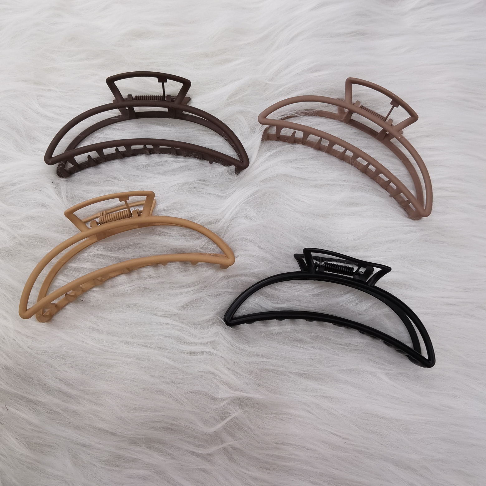 11公分欧式合金奶茶色系发夹洗澡夹卡其色深咖浅咖黑色