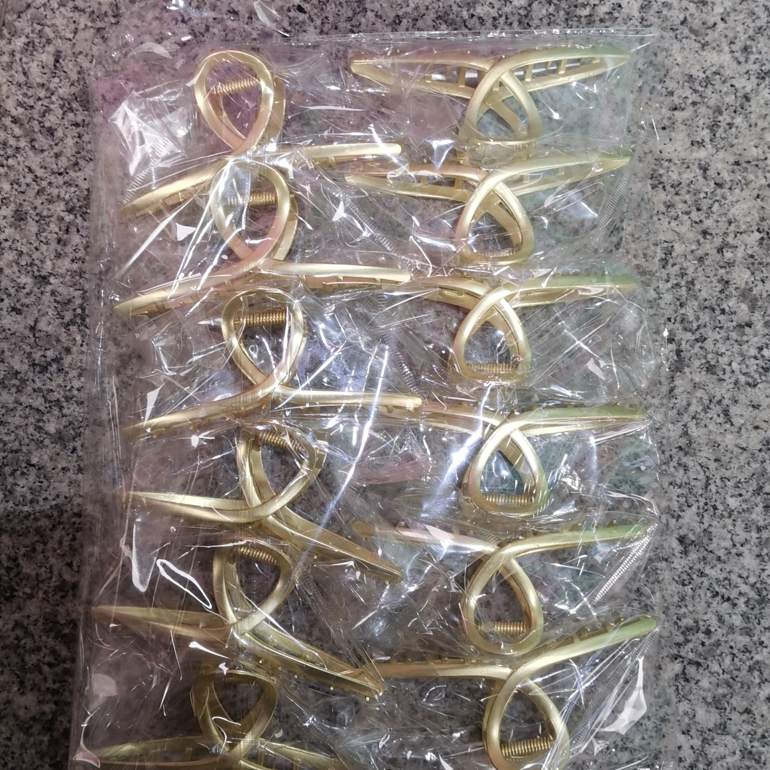 11公分电镀韩版合金抓夹鲨鱼夹半圆方形麻花月亮