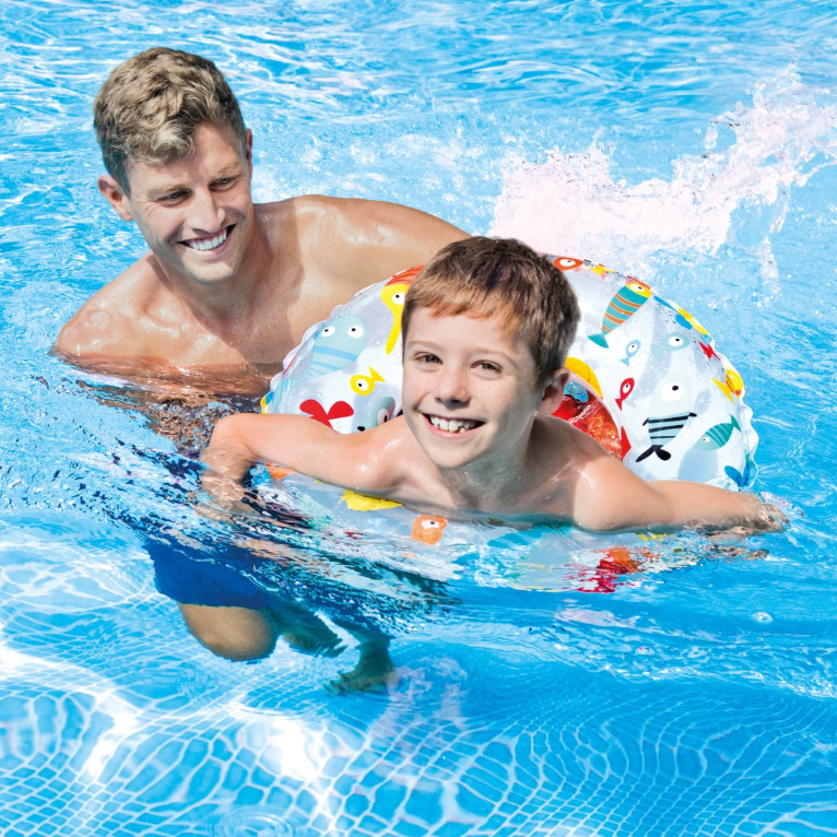 美国INTEX 59230 流行组浮圈 游泳圈花色透明充气浮圈救生圈