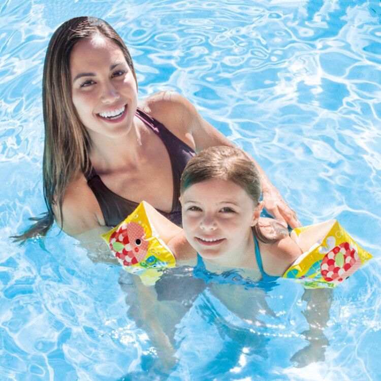 美国INTEX58652宝宝婴幼儿童成人加厚游泳浮圈水袖臂圈手臂圈新款