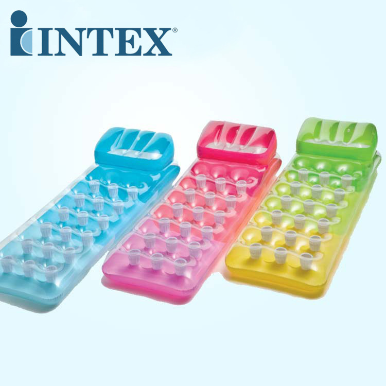 美国INTEX58890 18洞时尚带枕浮排 水上充气玩具浮板冲浪板