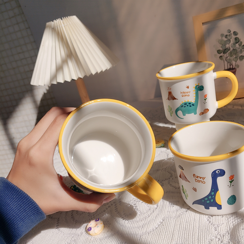厂家直销新款卡通陶瓷杯小恐龙创意水杯可爱咖啡杯详情6