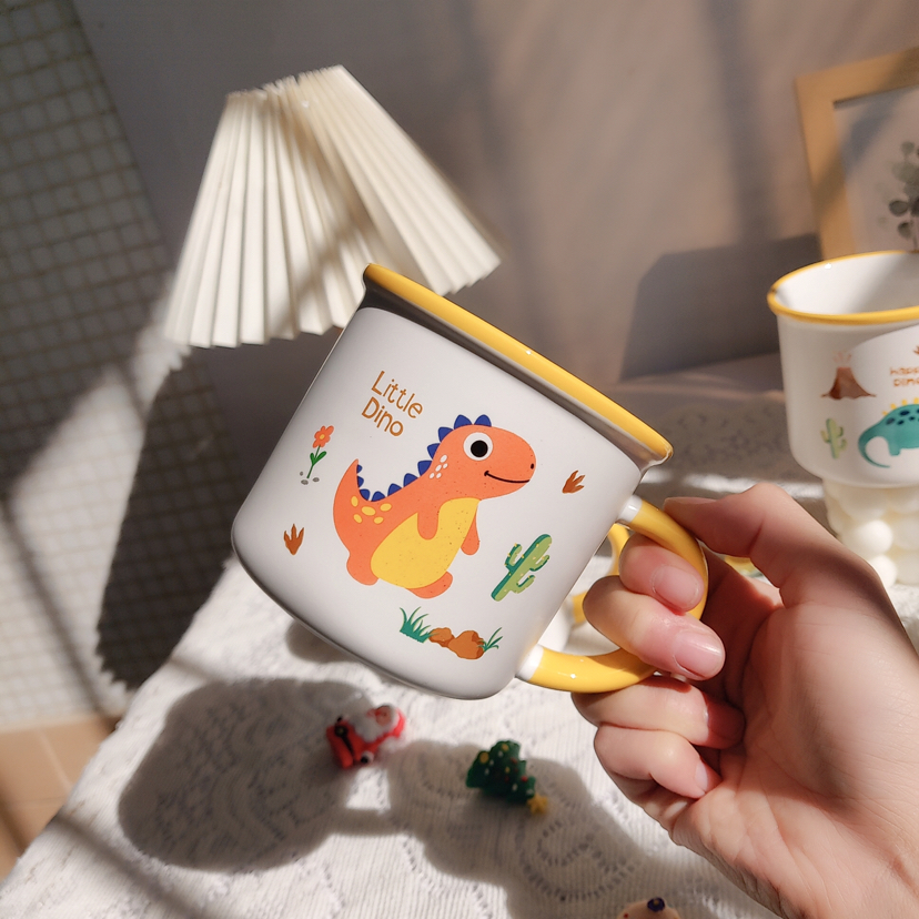 厂家直销新款卡通陶瓷杯小恐龙创意水杯可爱咖啡杯详情8
