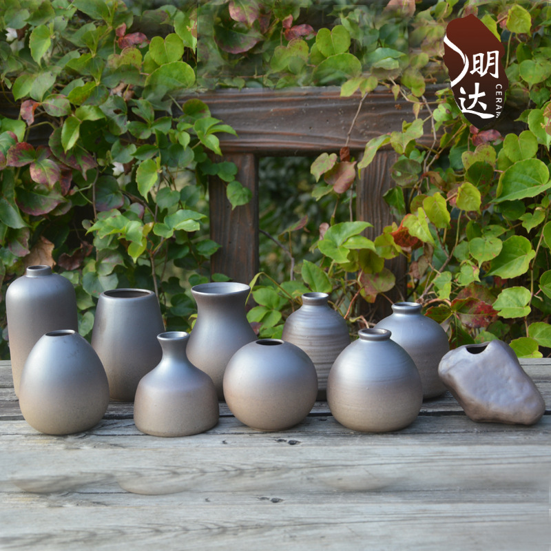 创意陶瓷花瓶手工柴烧复古粗陶水培
