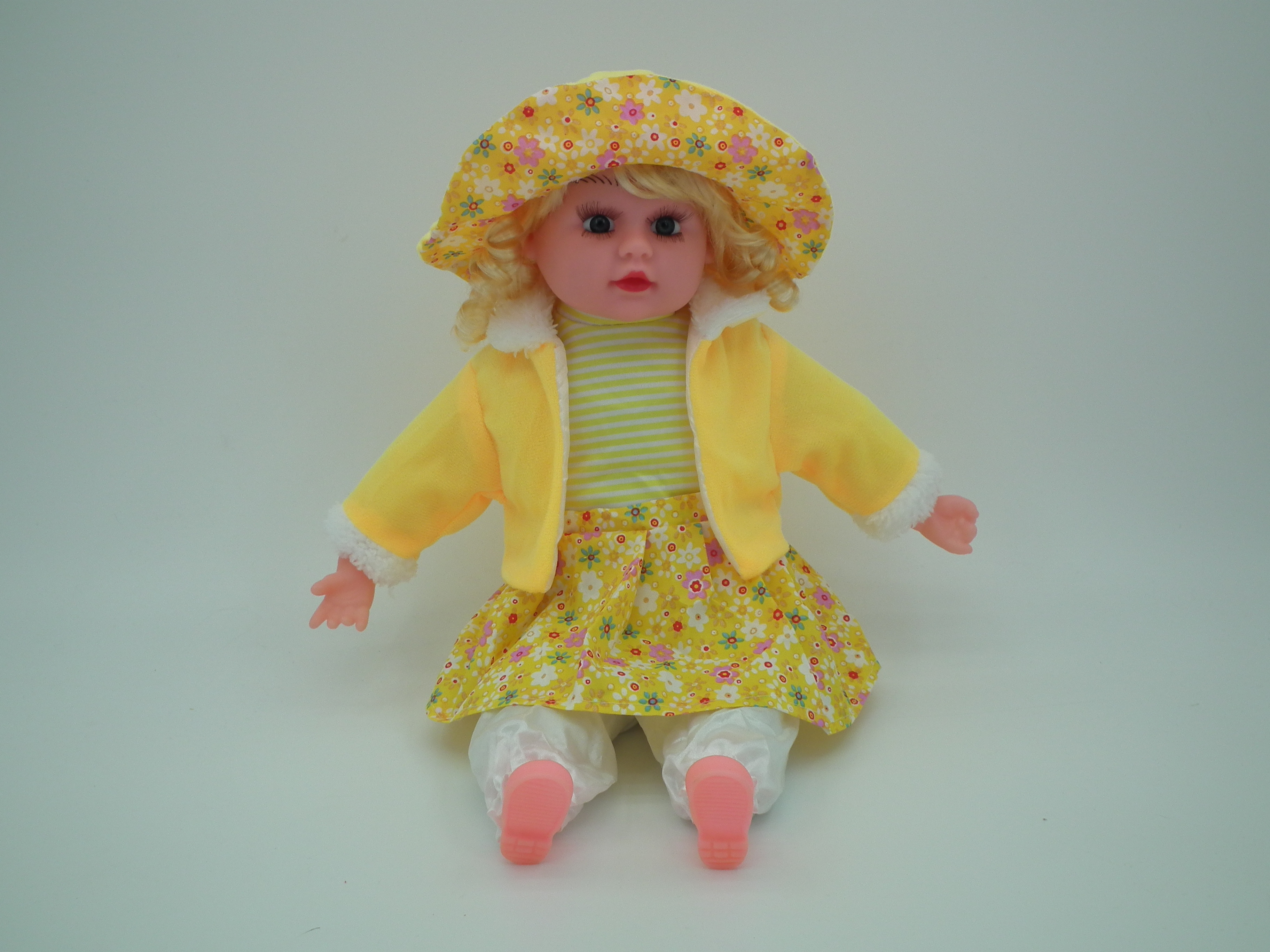 22寸仿真娃娃音乐娃娃智能儿童玩具工艺品装饰品礼品D76黄色