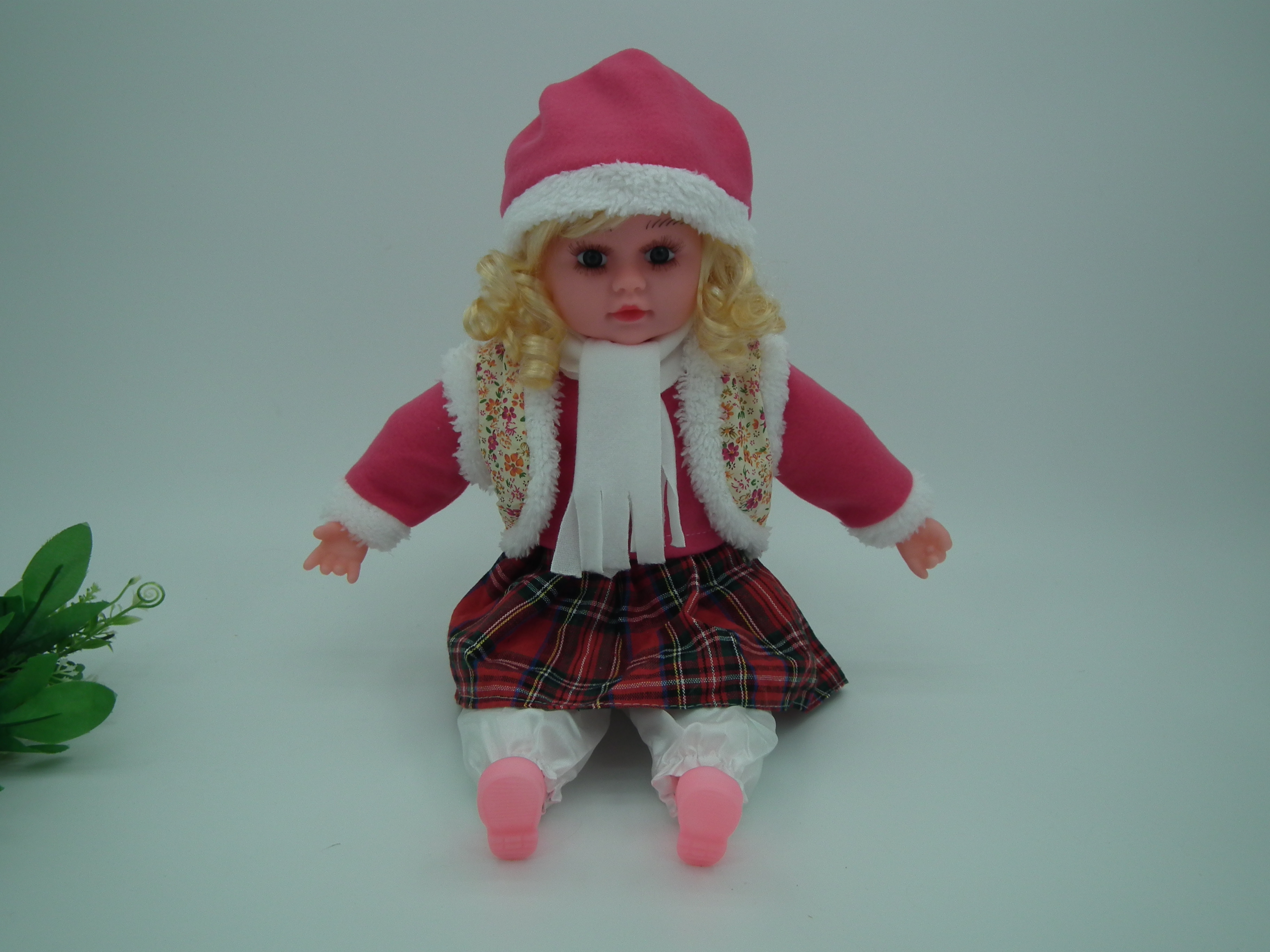 22寸仿真娃娃音乐娃娃智能儿童玩具工艺品装饰品礼品D63玫红