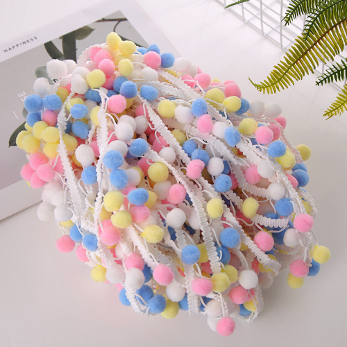 1.5cm high elastic colorful fur ball accessories creative fur ball lace clothing accessories manufacturers spot goods
