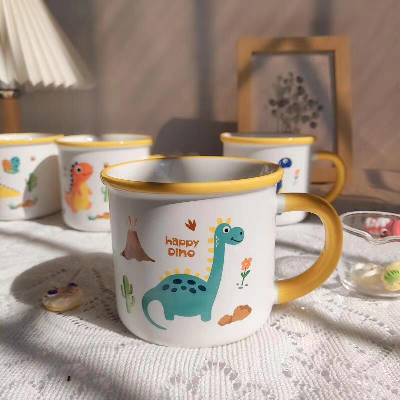 厂家直销新款卡通陶瓷杯小恐龙创意水杯可爱咖啡杯详情1