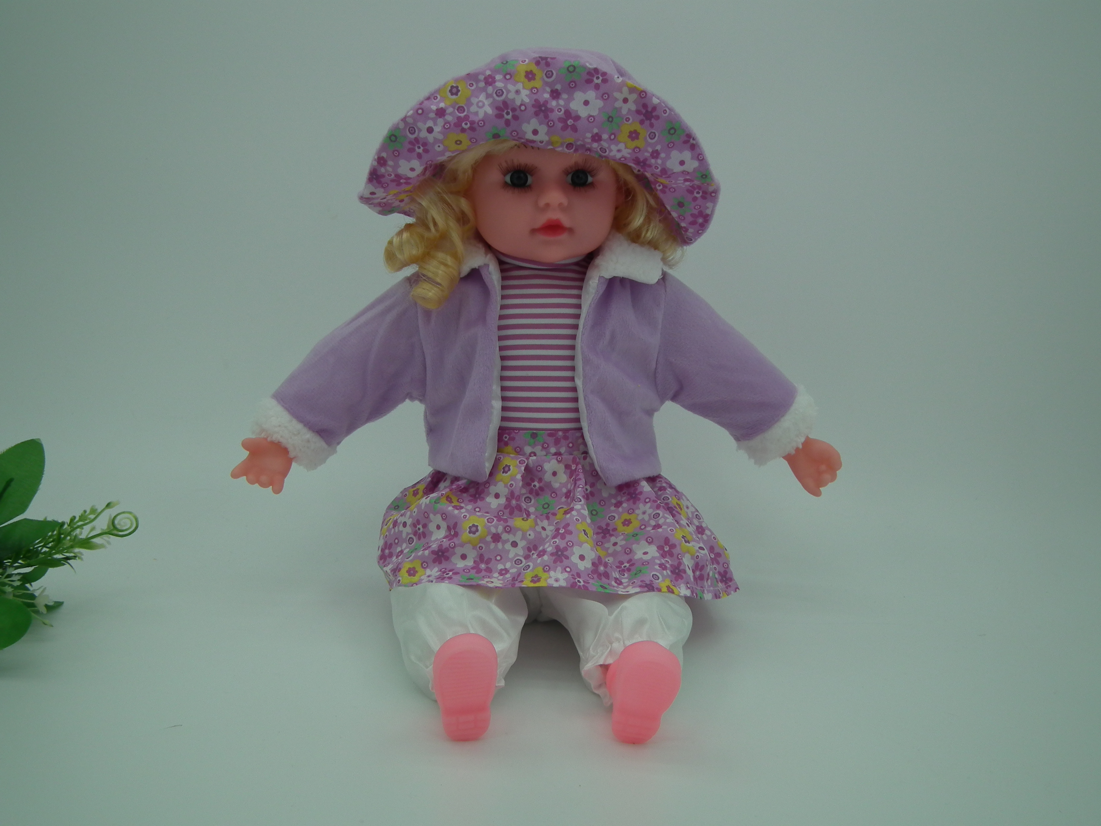 22寸仿真娃娃音乐娃娃智能儿童玩具工艺品装饰品礼品D76紫色