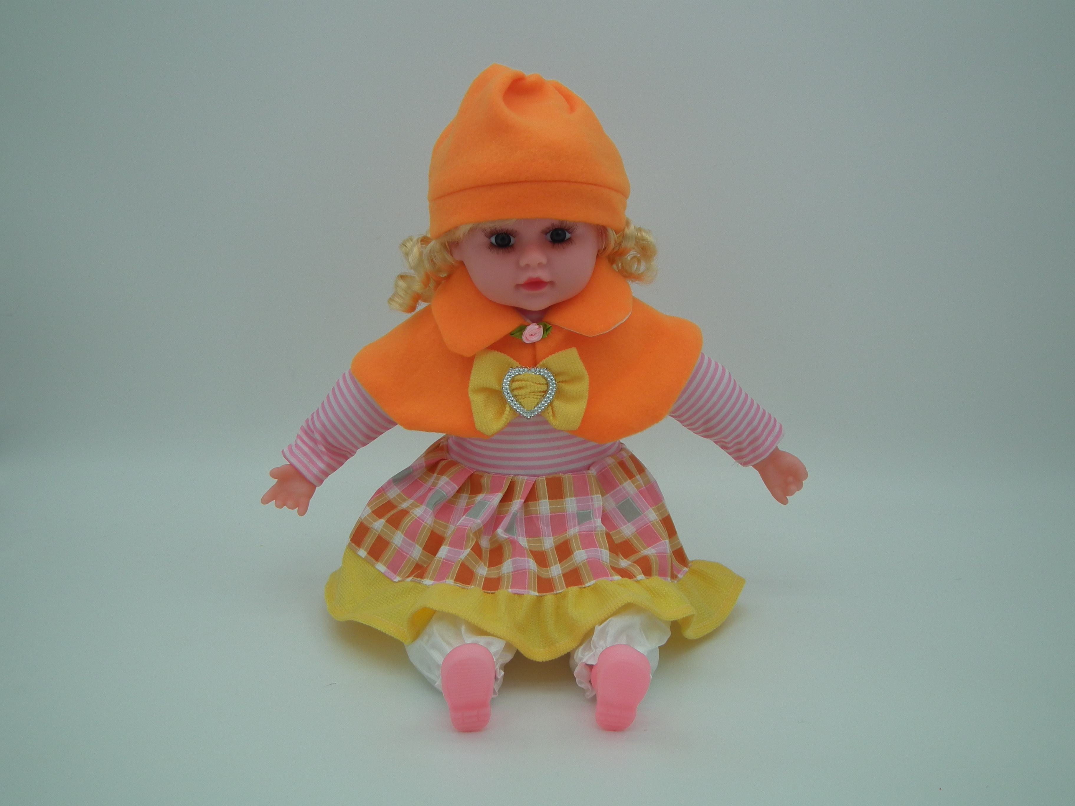 22寸仿真娃娃音乐娃娃智能儿童玩具工艺品装饰品礼品D49桔黄