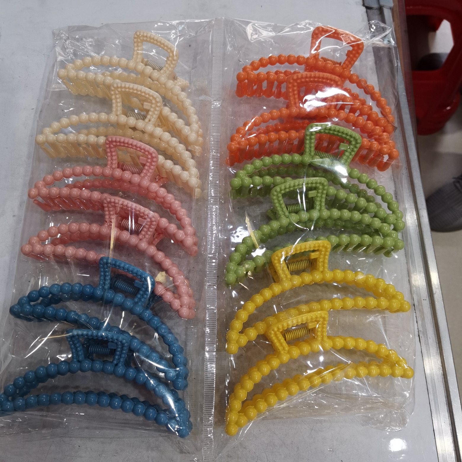 网红鲨鱼夹10公分鲜艳6色假珍珠方块领结半圆月亮