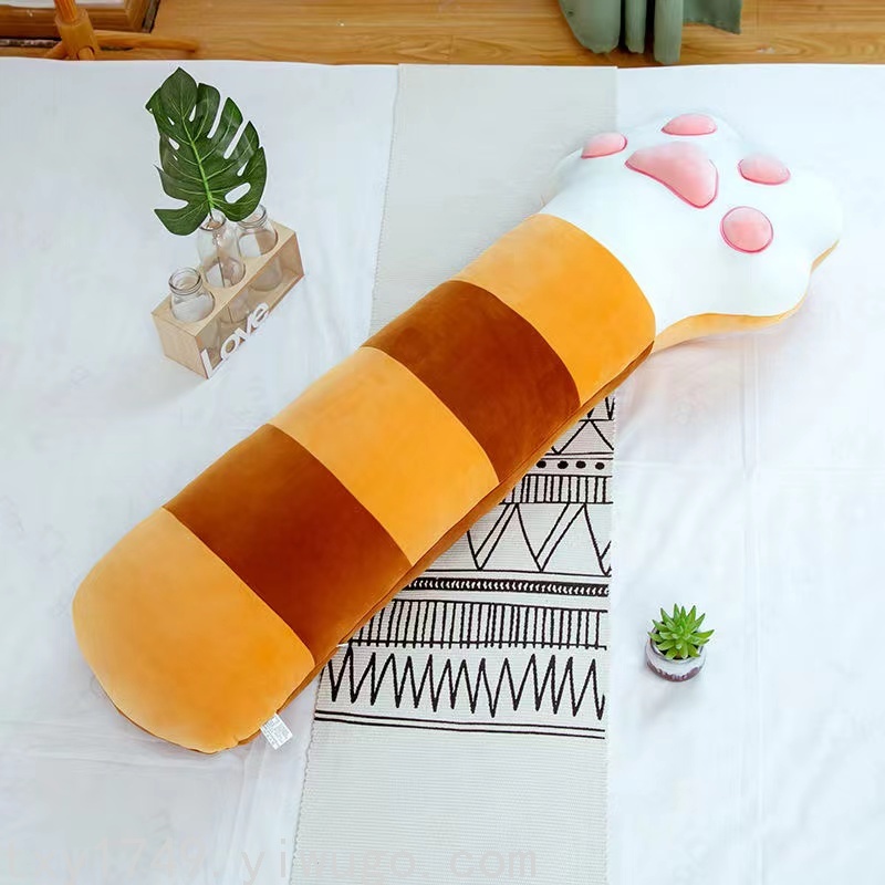 厂家直销猫爪抱枕长条枕抱枕毛绒玩具靠垫公仔陪睡觉枕头腰枕