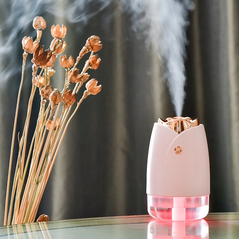 玫瑰加湿器家用迷你空气雾化增湿机小型桌面补水仪时尚小礼品