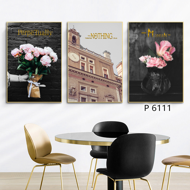 3组合画建筑风景油画壁画装饰画相框布画装饰字画挂画装饰工艺