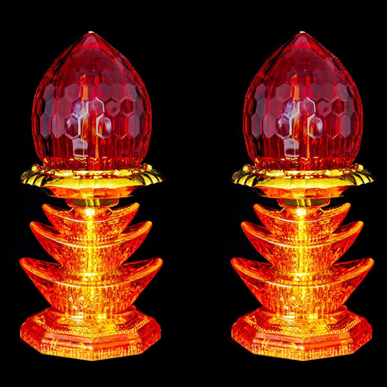 LED插电供佛灯一对家用佛前供灯元宝烛台招财财神长明灯佛具用品