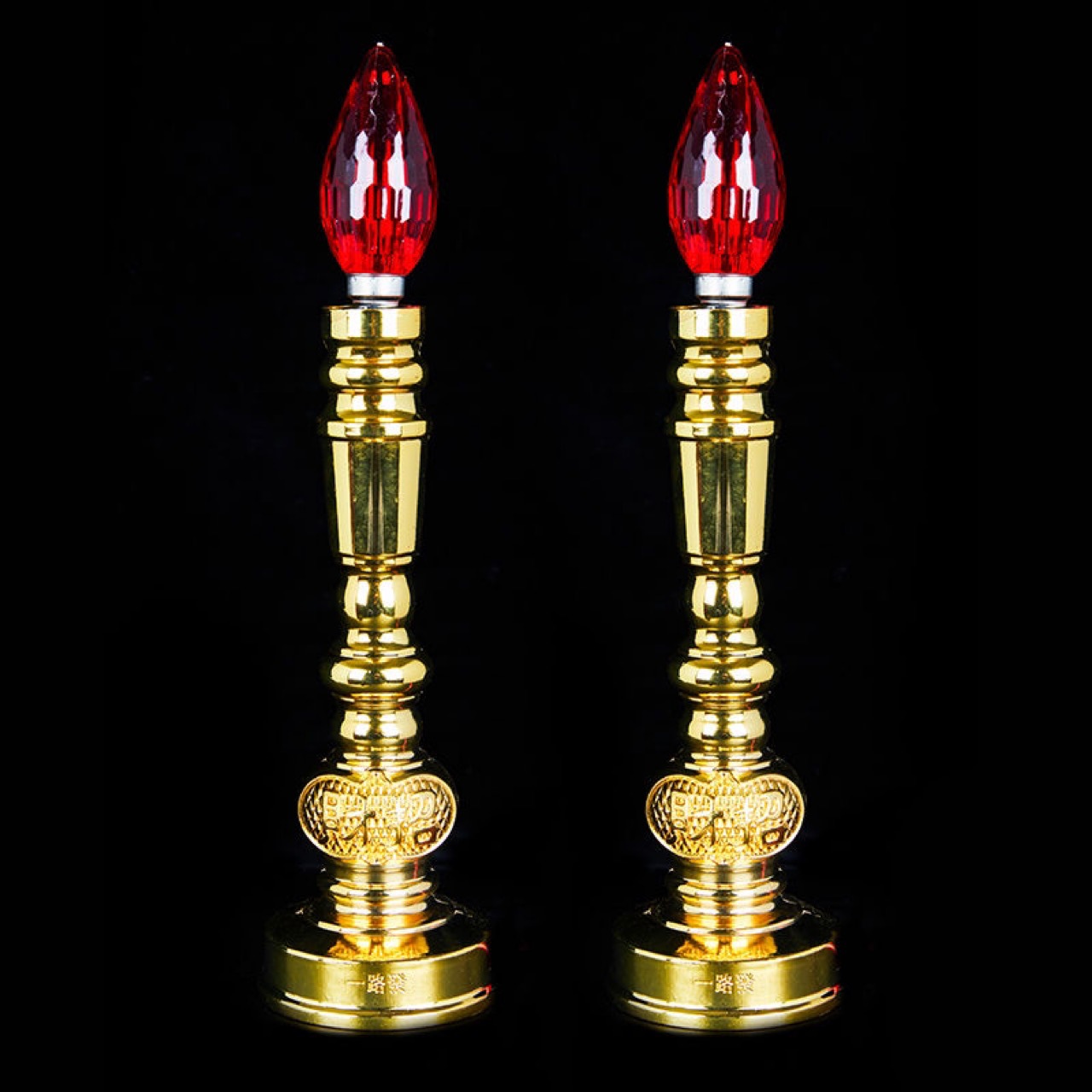 铜合金LED供灯插电蜡烛灯室内供佛灯电蜡烛电烛台长明灯佛具用品
