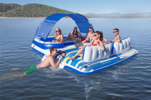 bestway43105 large floating island thickened sunshade float water rafting floating bed sea travel equipment