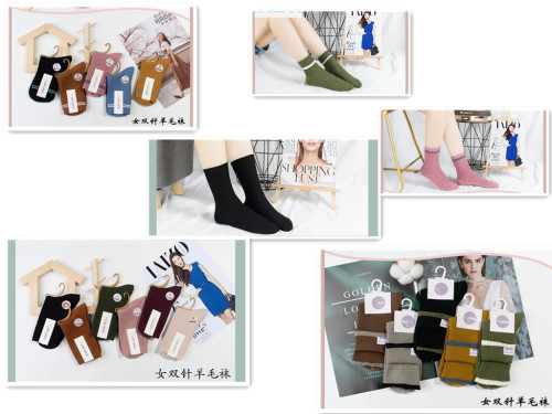 winter new socks women‘s mid-calf wool socks cashmere socks warm solid color japanese retro thickened pile socks wholesale