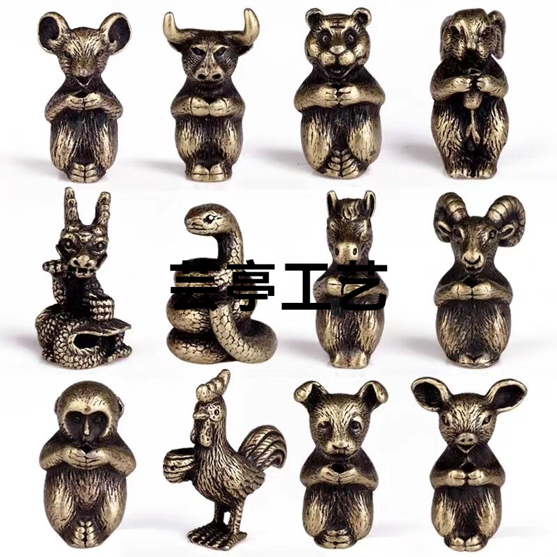 铜合金香插十二生肖麒麟莲花叶子