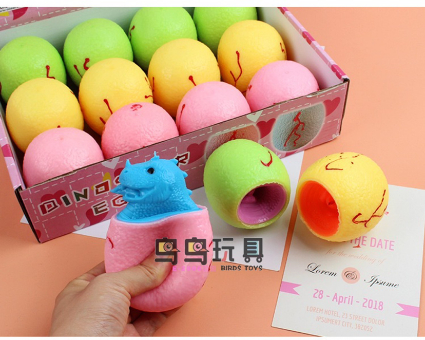 跨境爆款搞怪发泄玩具恐龙蛋挤压整蛊减压恐龙杯解压地摊玩具批发
