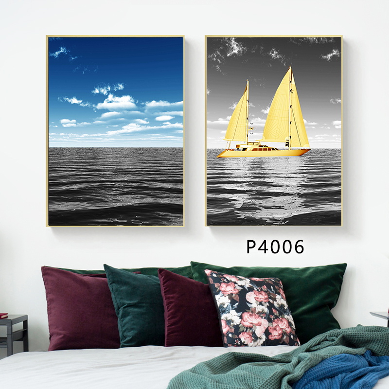 海景建筑咖啡风景油画壁画装饰画相框布画装饰字画挂画装饰工艺