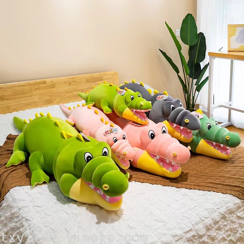 厂家直销爆款羽绒棉软体大嘴鳄鱼仿真卡通公仔毛绒玩具海洋动物