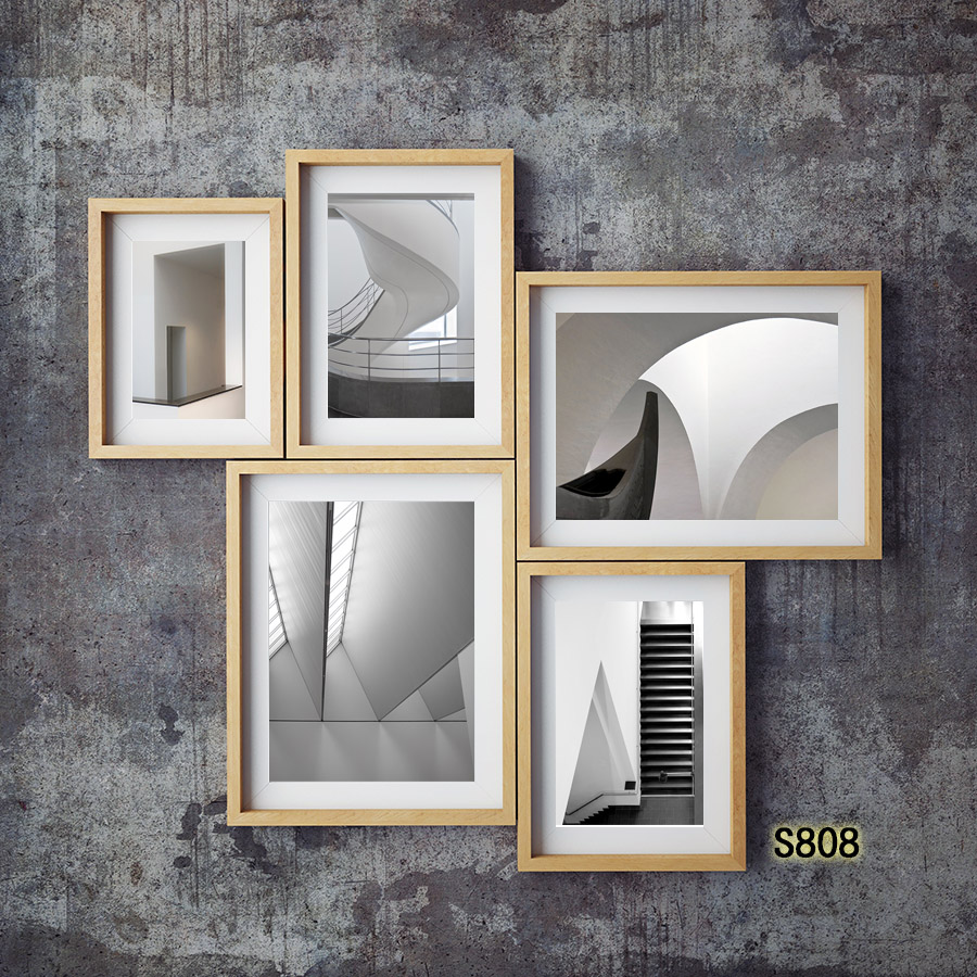 组合建筑黑白风景油画壁画装饰画相框布画装饰字画挂画装饰工艺