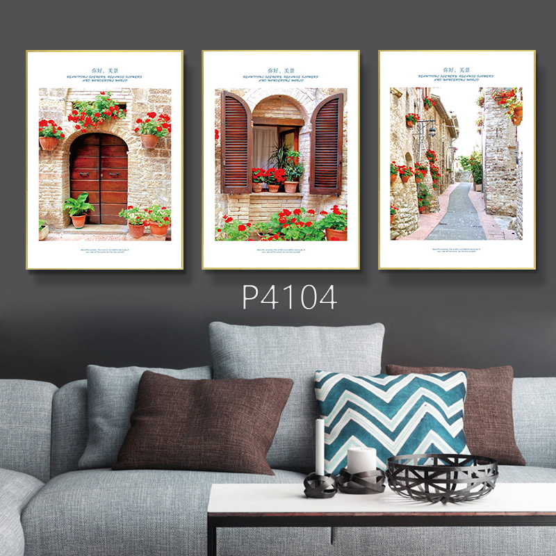 海景建筑咖啡风景油画壁画装饰画相框布画装饰字画挂画装饰工艺