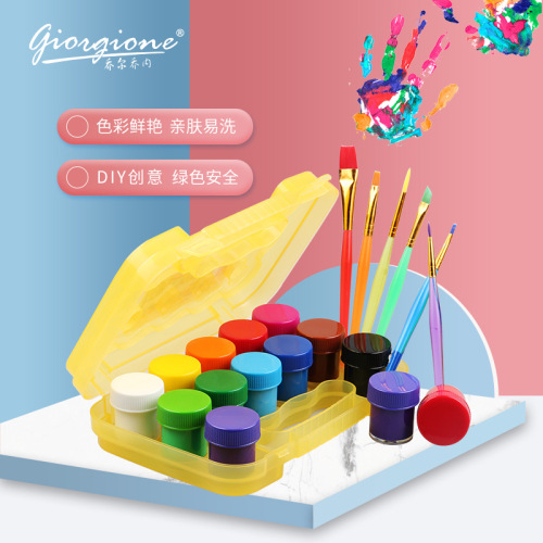 source factory 12-color finger painting paint washable children baby toddler portable painting set