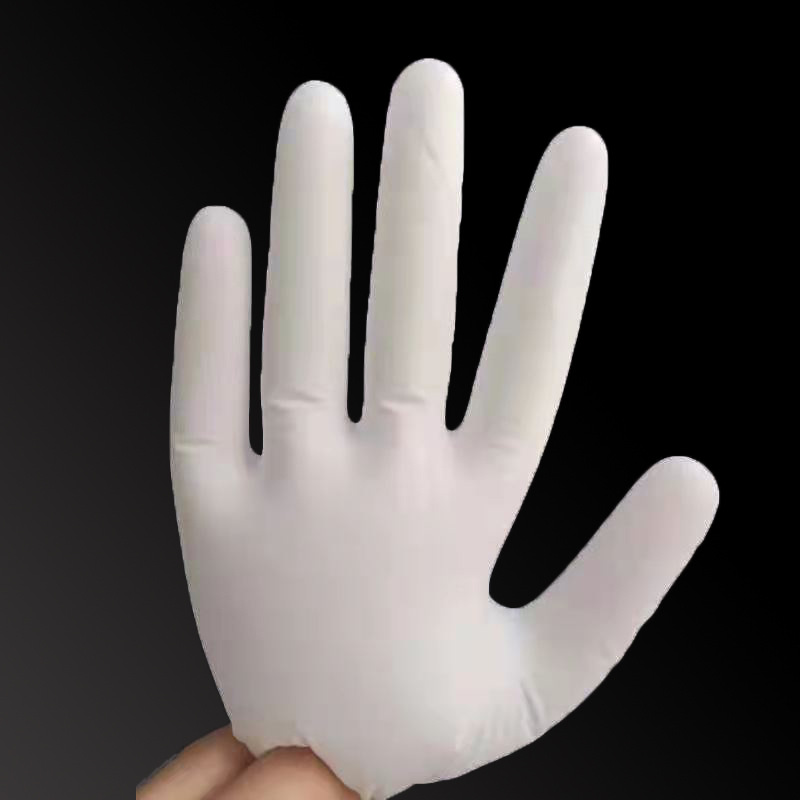 合成丁腈一次性白色防护手套无粉高弹普通劳保隔离防护可触屏