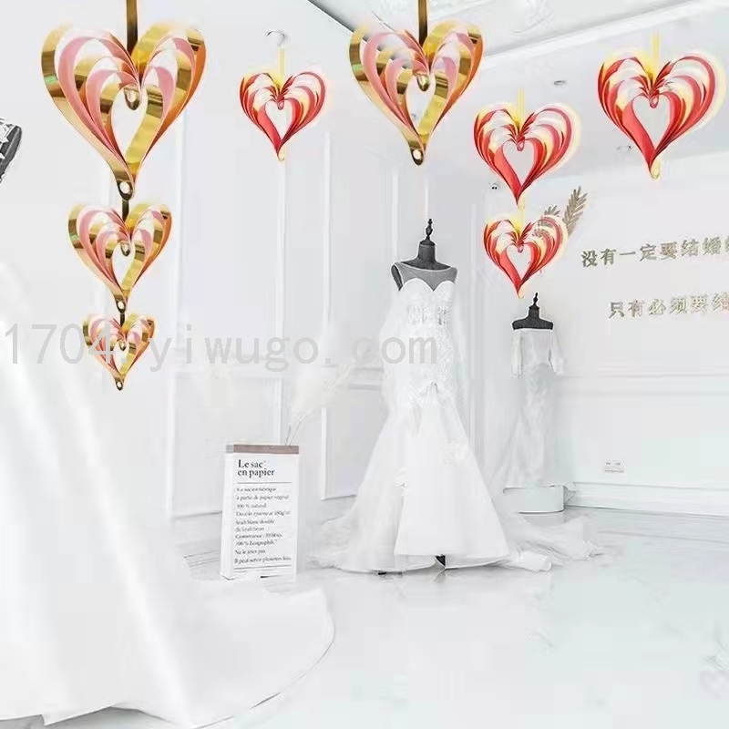 520装饰氛围布置店铺店内场景爱心吊顶挂件创意装饰