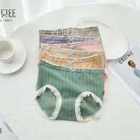 蕾丝花边 32针裸安织造 高弹不勒 抑菌低裆女士内裤