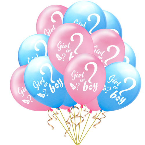 Boy Or girl Gender Reveal Balloon He Or She Latex Balloon Wholesale Baby Shower