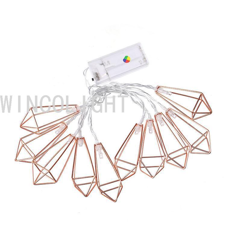 圣诞节电池灯10L LED 2M 玫瑰四线尖锥节日派对用品