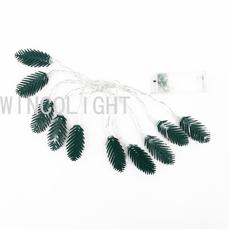 圣诞节电池灯10L LED 2M 针形树叶节日派对用品