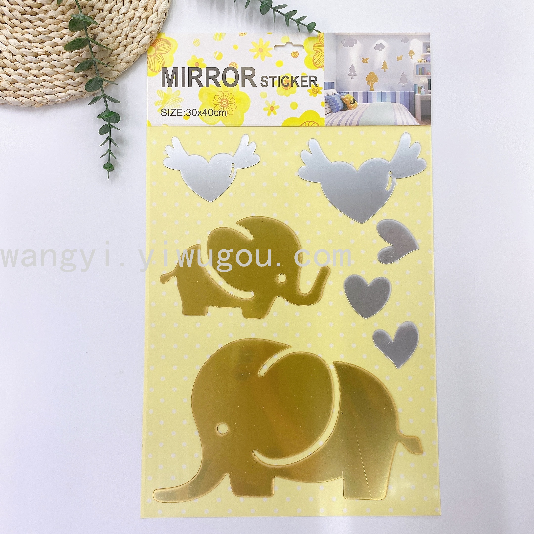跨境亚克力镜子贴 3d立体 亚克力镜面墙贴自粘镜子组合装饰